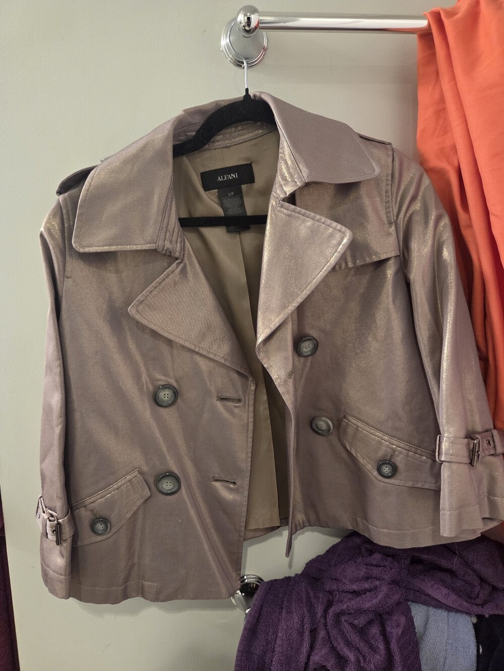 Alfani Shimmery Taupe Cropped Blazer